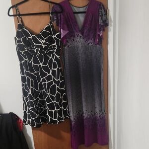 Elegant Purple and Black Women's Dress